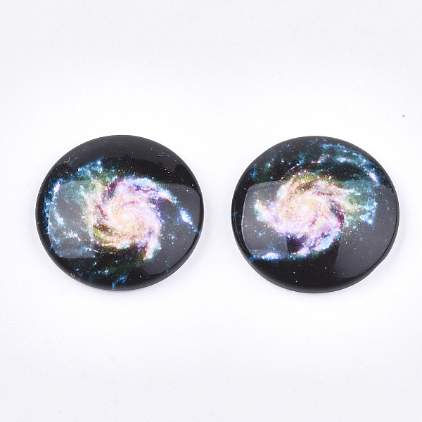 PandaHall Starry Sky Pattern Printed Glass Cabochons, Half Round/Dome, Colorful, 25x6~6.5mm Glass Half Round
PandaHall Starry Sky Pattern Printed Glass Cabochons, Half Round/Dome, Colorful, 25x6~6.5mm Glass Half Round