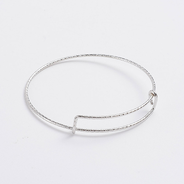 PandaHall Adjustable Iron Bangle Making, Textured, Platinum, 2-3/8 inch(6.2cm) Iron
PandaHall Adjustable Iron Bangle Making, Textured, Platinum, 2-3/8 inch(6.2cm) Iron