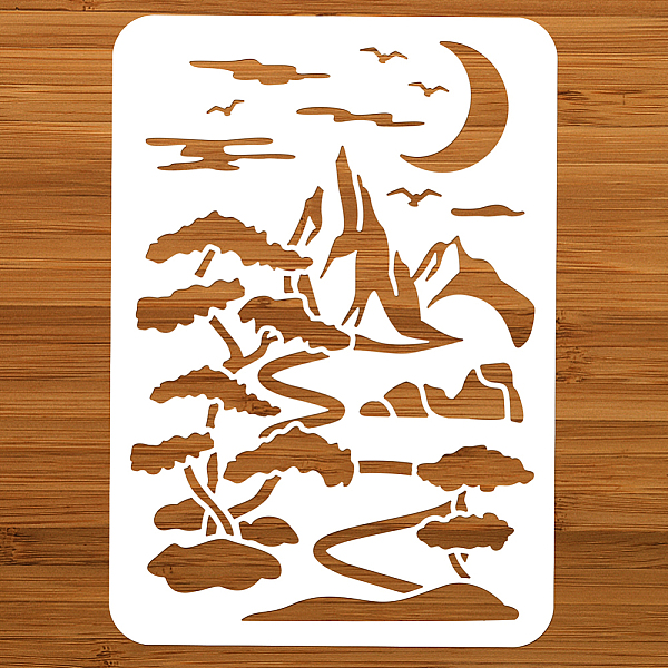 PandaHall Mountain and Moon Painting Stencil, 11.69x8.27 Inch Reusable Craft Stencils Hollow Out Drawing Painting Template for Painting on...
PandaHall Mountain and Moon Painting Stencil, 11.69x8.27 Inch Reusable Craft Stencils Hollow Out Drawing Painting Template for Painting on...