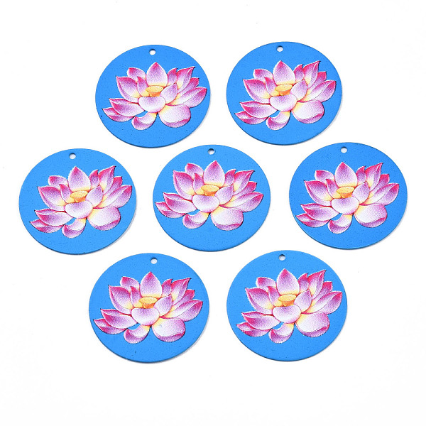PandaHall Spray Painted Iron Pendants, Rubberized Style, 3D Printed, Lotus Print Pattern, Flat Round, Dodger Blue, 25.5x0.8mm, Hole: 1.2mm...
PandaHall Spray Painted Iron Pendants, Rubberized Style, 3D Printed, Lotus Print Pattern, Flat Round, Dodger Blue, 25.5x0.8mm, Hole: 1.2mm...