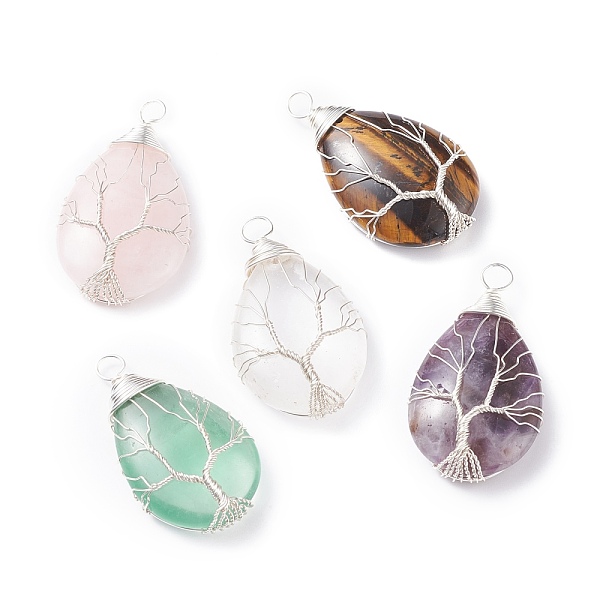 PandaHall Natural Amethyst & Natural Tiger Eye & Natural Green Fluorite & Natural Rose Quartz & Natural Quartz Crystal Pendants, with...
PandaHall Natural Amethyst & Natural Tiger Eye & Natural Green Fluorite & Natural Rose Quartz & Natural Quartz Crystal Pendants, with...