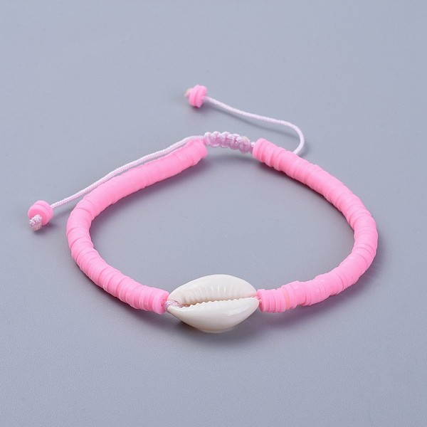 PandaHall Handmade Polymer Clay Heishi Beads Braided Bracelets, with Cowrie Shell Beads and Nylon Cord, Pink, 2 inch~3-1/8 inch(5~8cm)...
PandaHall Handmade Polymer Clay Heishi Beads Braided Bracelets, with Cowrie Shell Beads and Nylon Cord, Pink, 2 inch~3-1/8 inch(5~8cm)...