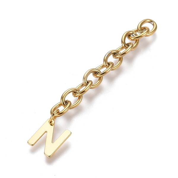 PandaHall 304 Stainless Steel Chain Extender, with Cable Chain and Letter Charms, Golden, Letter.N, Letter N: 11x9x0.7mm, 67.5mm, Link...
PandaHall 304 Stainless Steel Chain Extender, with Cable Chain and Letter Charms, Golden, Letter.N, Letter N: 11x9x0.7mm, 67.5mm, Link...