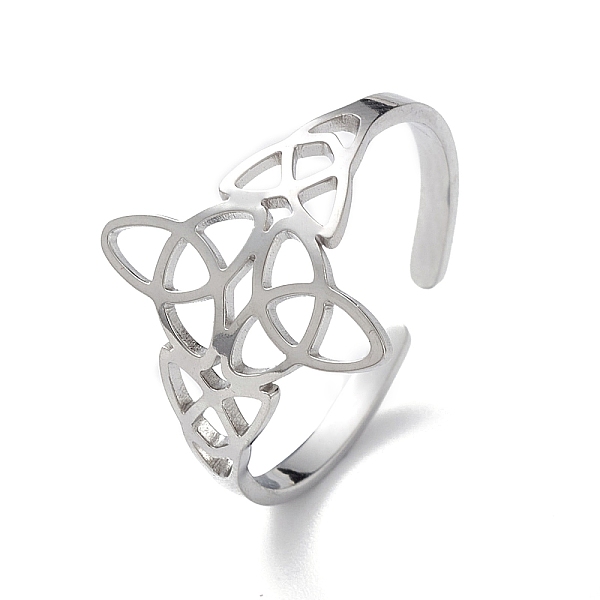 PandaHall Sailor's Knot 304 Stainless Steel Hollow Open Cuff Ring for Women, Stainless Steel Color, Inner Diameter: 18mm 304 Stainless Steel
PandaHall Sailor's Knot 304 Stainless Steel Hollow Open Cuff Ring for Women, Stainless Steel Color, Inner Diameter: 18mm 304 Stainless Steel