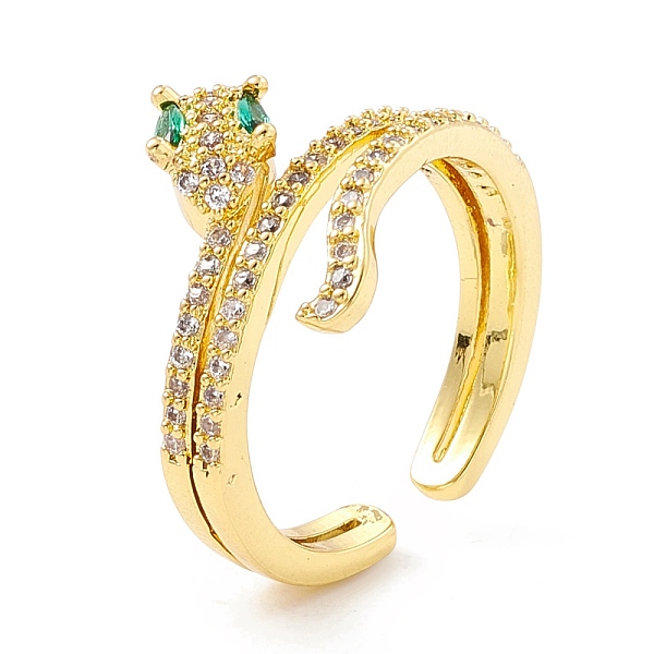PandaHall Cubic Zirconia Snake Open Cuff Ring, Real 18K Gold Plated Brass Jewelry for Women, Cadmium Free & Lead Free, Green, US Size 7 1/4...
PandaHall Cubic Zirconia Snake Open Cuff Ring, Real 18K Gold Plated Brass Jewelry for Women, Cadmium Free & Lead Free, Green, US Size 7 1/4...