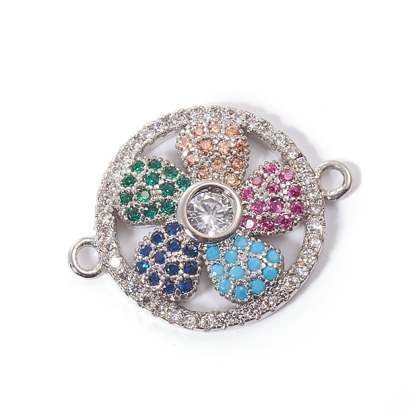 PandaHall Brass Micro Pave Cubic Zirconia Links connectors, Flat Round with Flower, Colorful, Platinum, 17.5x23x3mm, Hole: 1.6mm Brass+Cubic...
PandaHall Brass Micro Pave Cubic Zirconia Links connectors, Flat Round with Flower, Colorful, Platinum, 17.5x23x3mm, Hole: 1.6mm Brass+Cubic...