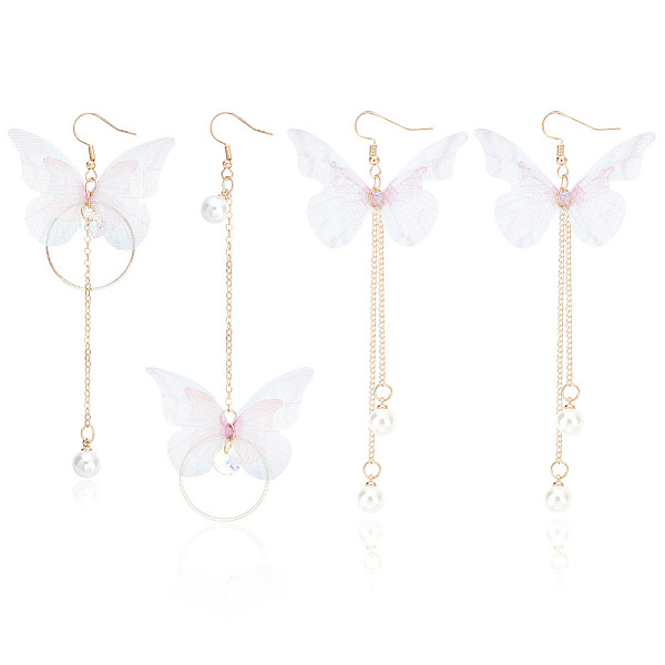 PandaHall ANATTASOUL 2 Pairs 2 Style Fabric Butterfly with Plastic Pearl Beaded Dangle Earrings, Iron Chains Tassel Long Drop Earrings with...
PandaHall ANATTASOUL 2 Pairs 2 Style Fabric Butterfly with Plastic Pearl Beaded Dangle Earrings, Iron Chains Tassel Long Drop Earrings with...
