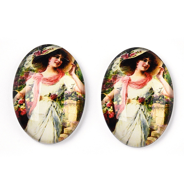 PandaHall Glass Cabochons, with European Style Pattern, Oval, Beige, 25x18x6mm Glass Oval Yellow
PandaHall Glass Cabochons, with European Style Pattern, Oval, Beige, 25x18x6mm Glass Oval Yellow