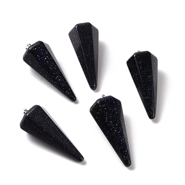 PandaHall Synthetic Blue Goldstone Pendants, with Platinum Plated Brass Findings, Faceted, Cone, 35~36x13~14x12~12.5mm, Hole: 2.7x6.5mm Blue...
PandaHall Synthetic Blue Goldstone Pendants, with Platinum Plated Brass Findings, Faceted, Cone, 35~36x13~14x12~12.5mm, Hole: 2.7x6.5mm Blue...