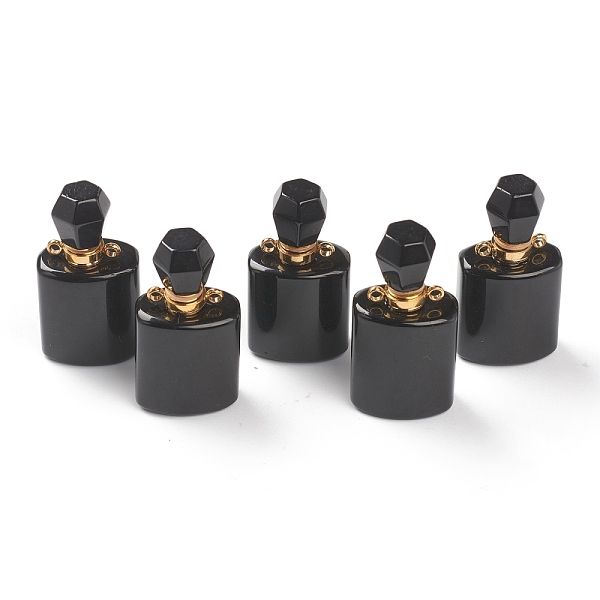 PandaHall Natural Black Agate Pendants, Openable Perfume Bottle, with Golden Tone Brass Findings, Dyed & Heated, 33~35x17~19x11~13mm, Hole...
PandaHall Natural Black Agate Pendants, Openable Perfume Bottle, with Golden Tone Brass Findings, Dyed & Heated, 33~35x17~19x11~13mm, Hole...