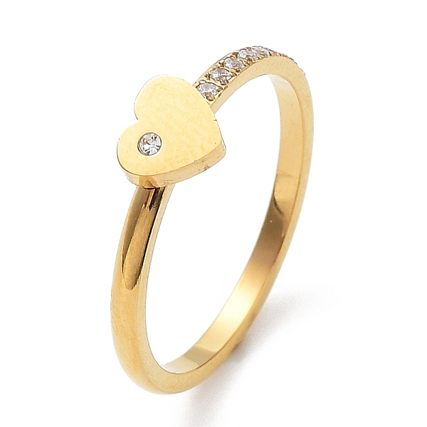 PandaHall Ion Plating(IP) 304 Stainless Steel Heart Finger Ring with Cubic Zirconia, Golden, Inner Diameter: 18.6mm Stainless Steel+Cubic...
PandaHall Ion Plating(IP) 304 Stainless Steel Heart Finger Ring with Cubic Zirconia, Golden, Inner Diameter: 18.6mm Stainless Steel+Cubic...