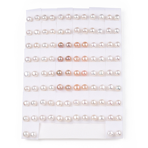 PandaHall Natural Pearl Stud Earrings, Round Ball Post Earrings With 925 Sterling Silver Pins for Women, Mixed Color, 9~10.5mm, Pin: 0.7mm..., Multicolor
PandaHall Natural Pearl Stud Earrings, Round Ball Post Earrings With 925 Sterling Silver Pins for Women, Mixed Color, 9~10.5mm, Pin: 0.7mm..., Multicolor