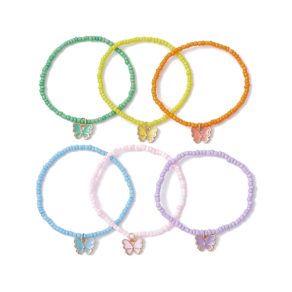 PandaHall 6Pcs 6 Color Glass Seed Beeded Stretch Bracelets Set, with Alloy Enamel Butterlfly Charms, Mixed Color, Inner Diameter: 2-1/8 inch..., Multicolor
PandaHall 6Pcs 6 Color Glass Seed Beeded Stretch Bracelets Set, with Alloy Enamel Butterlfly Charms, Mixed Color, Inner Diameter: 2-1/8 inch..., Multicolor