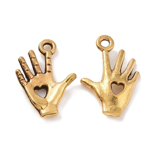 PandaHall Tibetan Style Alloy Pendants, Hand with Hollow Out Heart Charms, Antique Golden, 18.5x12.5x2.5mm, Hole: 1.6mm, about 1136pcs/1000g...
PandaHall Tibetan Style Alloy Pendants, Hand with Hollow Out Heart Charms, Antique Golden, 18.5x12.5x2.5mm, Hole: 1.6mm, about 1136pcs/1000g...