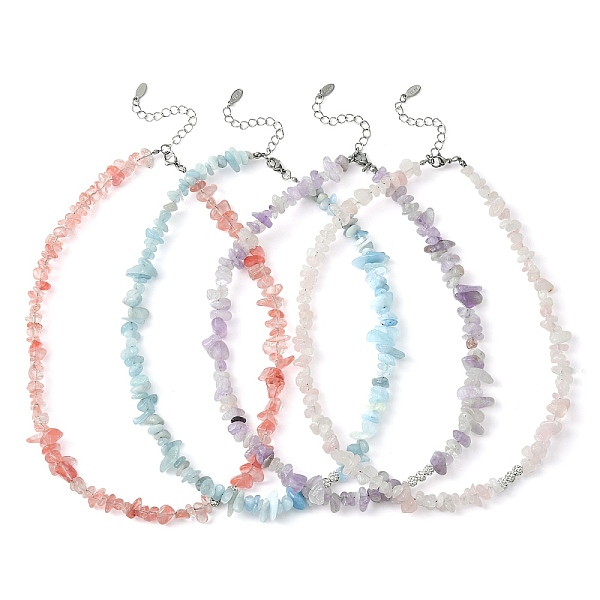 PandaHall Natural Mixed Gemstone Chips Beaded with Stainless steel Necklace, for Women, 16.42x0.20 inch(41.7x0.5~1.2cm) Mixed Stone Chip
PandaHall Natural Mixed Gemstone Chips Beaded with Stainless steel Necklace, for Women, 16.42x0.20 inch(41.7x0.5~1.2cm) Mixed Stone Chip