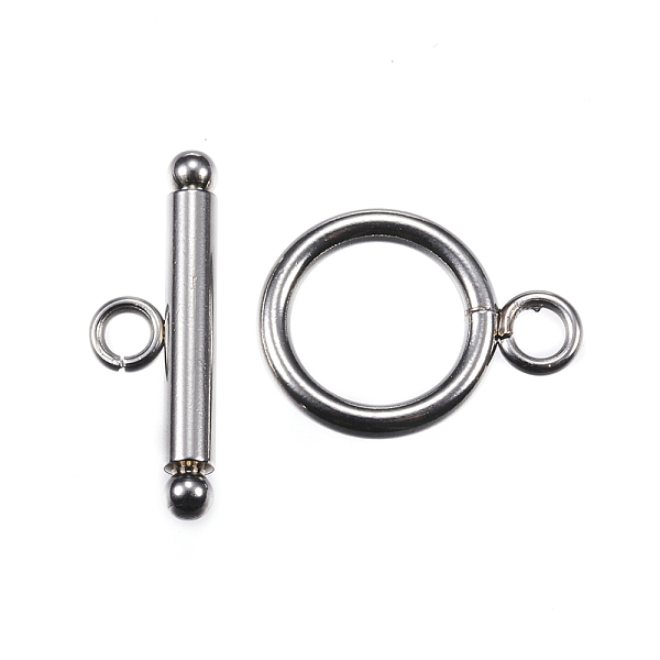 PandaHall 304 Stainless Steel Toggle Clasps, Stainless Steel Color, Ring: 18.5x14x2mm, Hole: 3mm, Bar: 22x7x3mm, Hole: 3mm 304 Stainless...
PandaHall 304 Stainless Steel Toggle Clasps, Stainless Steel Color, Ring: 18.5x14x2mm, Hole: 3mm, Bar: 22x7x3mm, Hole: 3mm 304 Stainless...