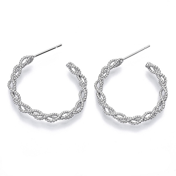 PandaHall Brass Half Hoop Earrings, Stud Earring, with Stainless Steel Pins, Nickel Free, Ring, Real Platinum Plated, 28x27mm, Pin: 0.7mm...
PandaHall Brass Half Hoop Earrings, Stud Earring, with Stainless Steel Pins, Nickel Free, Ring, Real Platinum Plated, 28x27mm, Pin: 0.7mm...
