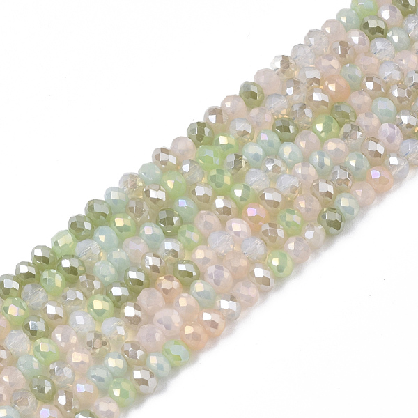 PandaHall Electroplate Glass Beads Strands, AB Color Plated, Faceted, Rondelle, Light Green, 3x2.5mm, Hole: 0.7mm, about 188~190pcs/16.93...
PandaHall Electroplate Glass Beads Strands, AB Color Plated, Faceted, Rondelle, Light Green, 3x2.5mm, Hole: 0.7mm, about 188~190pcs/16.93...