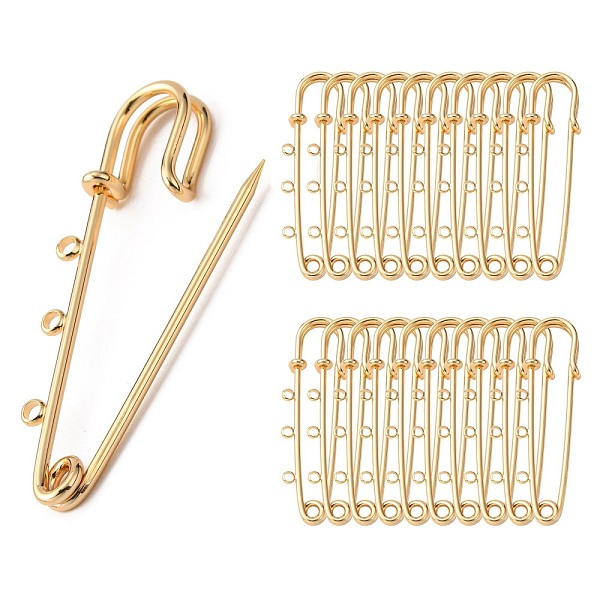 PandaHall Brass Brooch Findings, Kilt Pins, Nickel Free, Real 18K Gold Plated, 50x15x5mm, Hole: 2mm, pin: 1.5mm Brass
PandaHall Brass Brooch Findings, Kilt Pins, Nickel Free, Real 18K Gold Plated, 50x15x5mm, Hole: 2mm, pin: 1.5mm Brass