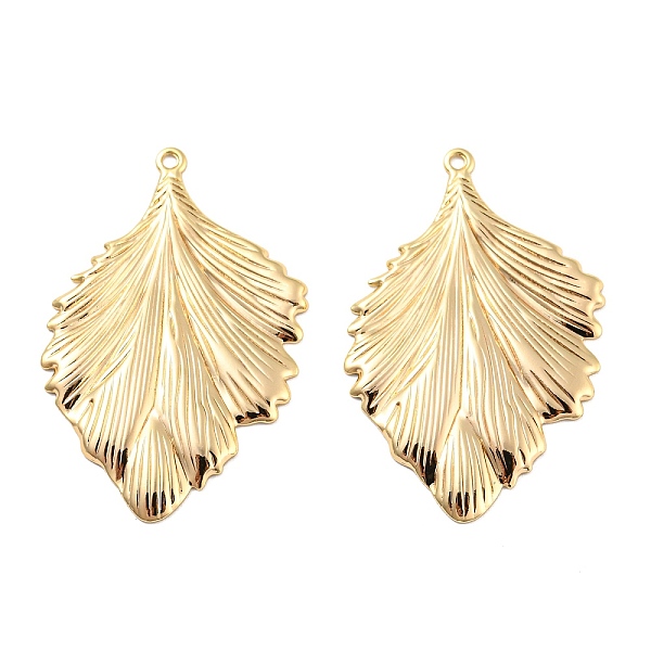 PandaHall Brass Pendants, Leaf Charms, Real 18K Gold Plated, 37x25x1.5mm, Hole: 1mm Brass Leaf
PandaHall Brass Pendants, Leaf Charms, Real 18K Gold Plated, 37x25x1.5mm, Hole: 1mm Brass Leaf