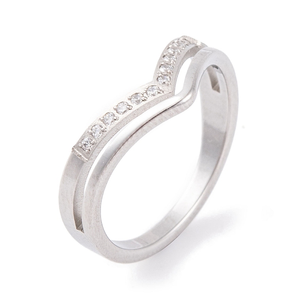 PandaHall 304 Stainless Steel Finger Ring for Women, with Cubic Zirconia, Stainless Steel Color, 9mm, US Size 6~9(16.5~18.9mm) Stainless..., Clear
PandaHall 304 Stainless Steel Finger Ring for Women, with Cubic Zirconia, Stainless Steel Color, 9mm, US Size 6~9(16.5~18.9mm) Stainless..., Clear
