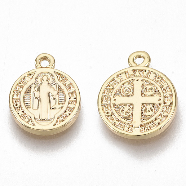 PandaHall Brass Charms, for Religion, Nickel Free, Flat Round with Saint Benedict Medal, Real 18K Gold Plated, 13x10.5x1.5mm, Hole: 1mm...
PandaHall Brass Charms, for Religion, Nickel Free, Flat Round with Saint Benedict Medal, Real 18K Gold Plated, 13x10.5x1.5mm, Hole: 1mm...