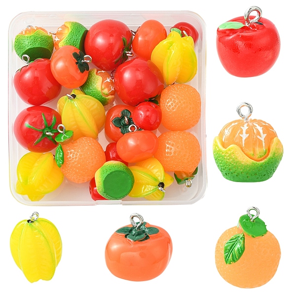 PandaHall 24Pcs 6 Styles Opaque Resin Pendants, Fruit Charms, with Platinum Tone Iron Loops, Tomato & Orange & Apple, Mixed Shapes, Mixed..., Multicolor
PandaHall 24Pcs 6 Styles Opaque Resin Pendants, Fruit Charms, with Platinum Tone Iron Loops, Tomato & Orange & Apple, Mixed Shapes, Mixed..., Multicolor