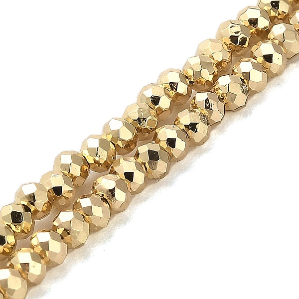 PandaHall Electroplate Glass Beads Strands, Faceted, Rondelle, Gold, 3x2.5mm, Hole: 0.8mm, about 170~172pcs/strand, 16.73''(42.5cm) Glass...
PandaHall Electroplate Glass Beads Strands, Faceted, Rondelle, Gold, 3x2.5mm, Hole: 0.8mm, about 170~172pcs/strand, 16.73''(42.5cm) Glass...