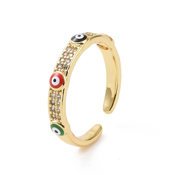 PandaHall Brass Micro Pave Cubic Zirconia Open Rings, Enamel Evil Eye Cuff Rings for Women, Real 18K Gold Plated, 3mm, Inner Diameter: US..., Clear
PandaHall Brass Micro Pave Cubic Zirconia Open Rings, Enamel Evil Eye Cuff Rings for Women, Real 18K Gold Plated, 3mm, Inner Diameter: US..., Clear
