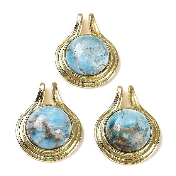 PandaHall Natural Apatite Pendants, Flat Round Charms with Rack Plating Golden Tone Brass Findings, Cadmium Free & Lead Free, 28x22x8mm...
PandaHall Natural Apatite Pendants, Flat Round Charms with Rack Plating Golden Tone Brass Findings, Cadmium Free & Lead Free, 28x22x8mm...