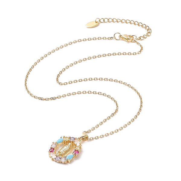 PandaHall Colorful Cubic Zirconia Oval with Virgin Mary Pendant Necklace, 304 Stainless Steel Jewelry for Women, Golden, 15.83 inch(40.2cm)...
PandaHall Colorful Cubic Zirconia Oval with Virgin Mary Pendant Necklace, 304 Stainless Steel Jewelry for Women, Golden, 15.83 inch(40.2cm)...
