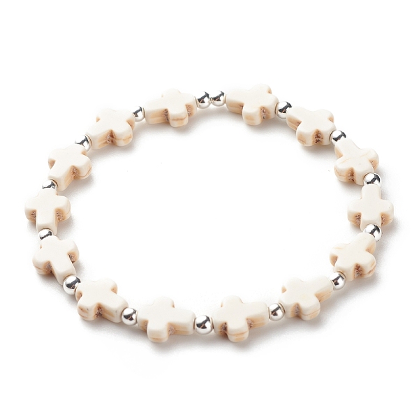 PandaHall Synthetic Turquoise(Dyed) Cross Beaded Stretch Bracelet, Religion Gemstone Jewelry for Women, White, Inner Diameter: 2-1/4 inch...
PandaHall Synthetic Turquoise(Dyed) Cross Beaded Stretch Bracelet, Religion Gemstone Jewelry for Women, White, Inner Diameter: 2-1/4 inch...
