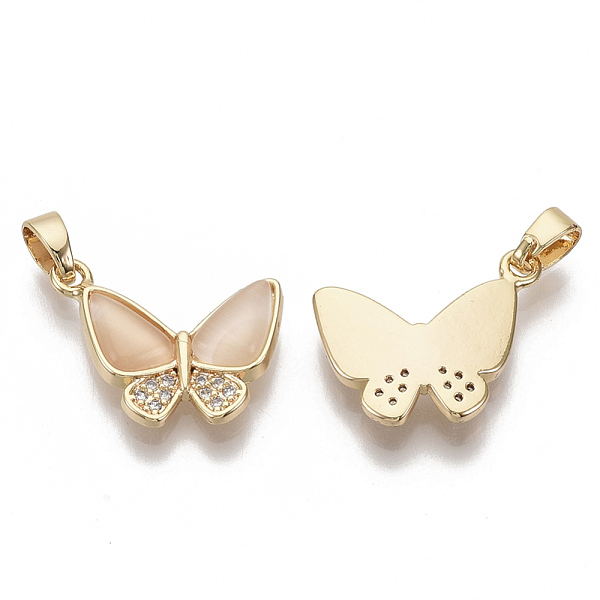 PandaHall Brass Micro Pave Cubic Zirconia Charms, with Cat Eye, Nickel Free, Butterfly, Real 18K Gold Plated, PeachPuff, 13x17x3mm, Hole..., Brown
PandaHall Brass Micro Pave Cubic Zirconia Charms, with Cat Eye, Nickel Free, Butterfly, Real 18K Gold Plated, PeachPuff, 13x17x3mm, Hole..., Brown