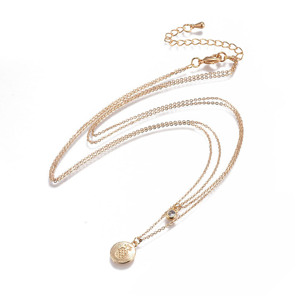 PandaHall Brass Tiered Necklaces, Double Layer Necklaces, with 304 Stainless Steel Findings and Cubic Zirconia, Flat Round with Pineapple..., Clear
PandaHall Brass Tiered Necklaces, Double Layer Necklaces, with 304 Stainless Steel Findings and Cubic Zirconia, Flat Round with Pineapple..., Clear