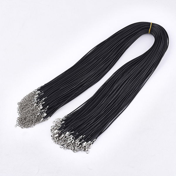 PandaHall Waxed Cord Necklace Making with Iron Findings, Black, 24 inch(61cm) (excluding the length of clasp and extending chains), 2mm...
PandaHall Waxed Cord Necklace Making with Iron Findings, Black, 24 inch(61cm) (excluding the length of clasp and extending chains), 2mm...