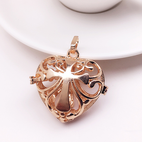 PandaHall Brass Bead Cage Pendants, for Chime Ball Pendant Necklaces Making, Hollow, Heart with Cross Charm, Light Gold, No Size Brass Heart
PandaHall Brass Bead Cage Pendants, for Chime Ball Pendant Necklaces Making, Hollow, Heart with Cross Charm, Light Gold, No Size Brass Heart