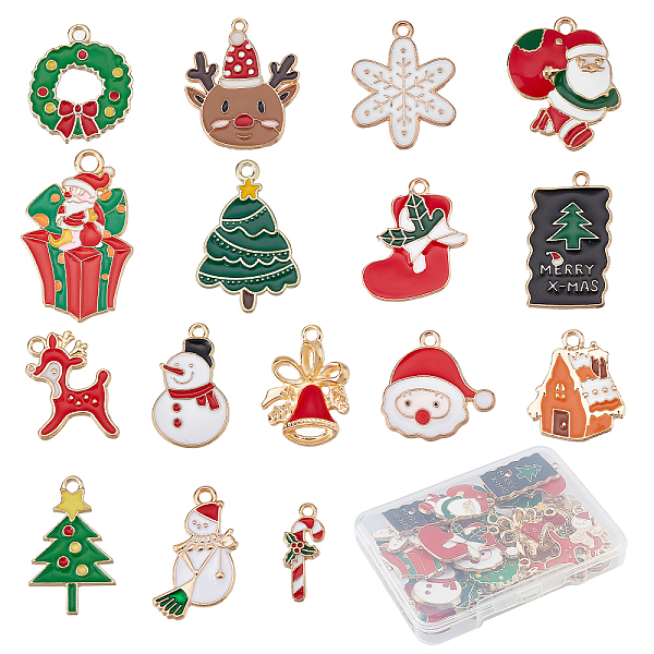 PandaHall SUNNYCLUE 1 Box 32 Pcs 16 Style Enamel Christmas Charms Christmas Tree Charms Bulk Reindeer Charms for Jewelry Making Candy Cane...
PandaHall SUNNYCLUE 1 Box 32 Pcs 16 Style Enamel Christmas Charms Christmas Tree Charms Bulk Reindeer Charms for Jewelry Making Candy Cane...
