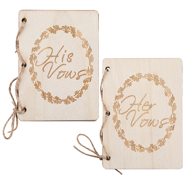 PandaHall Creative Wooden Greeting Cards, Wedding Vows Book, with Jute Rope and Kraft Paper, Rectangle with Word, Antique White, 105x75x2mm...
PandaHall Creative Wooden Greeting Cards, Wedding Vows Book, with Jute Rope and Kraft Paper, Rectangle with Word, Antique White, 105x75x2mm...