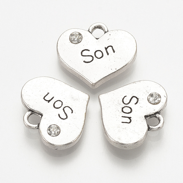 PandaHall Mother's Day Theme, Alloy Rhinestone Pendants, Heart with Word Son, Crystal, 14~15x16~16.5x3mm, Hole: 2~3mm Alloy+Rhinestone Heart..., Clear
PandaHall Mother's Day Theme, Alloy Rhinestone Pendants, Heart with Word Son, Crystal, 14~15x16~16.5x3mm, Hole: 2~3mm Alloy+Rhinestone Heart..., Clear