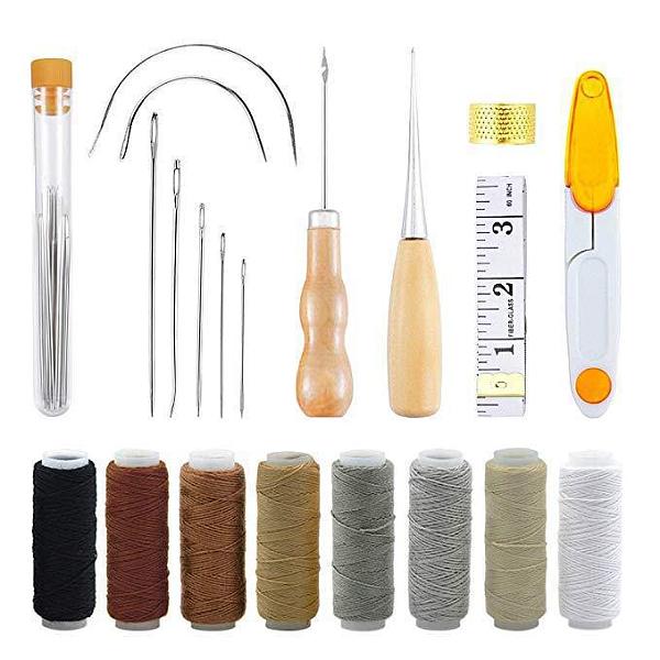 PandaHall Leather Working Tools Kit, Including Stitching Needles, Waxed Thread, Scissors, Awl, Tape Measure and Sewing Thimble, for DIY..., Multicolor
PandaHall Leather Working Tools Kit, Including Stitching Needles, Waxed Thread, Scissors, Awl, Tape Measure and Sewing Thimble, for DIY..., Multicolor