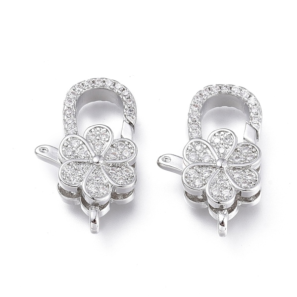 PandaHall Brass Micro Pave Clear Cubic Zirconia Lobster Claw Clasps, Long-Lasting Plated, Flower, Platinum, 20x13x6.3mm, Hole: 1.8mm...
PandaHall Brass Micro Pave Clear Cubic Zirconia Lobster Claw Clasps, Long-Lasting Plated, Flower, Platinum, 20x13x6.3mm, Hole: 1.8mm...