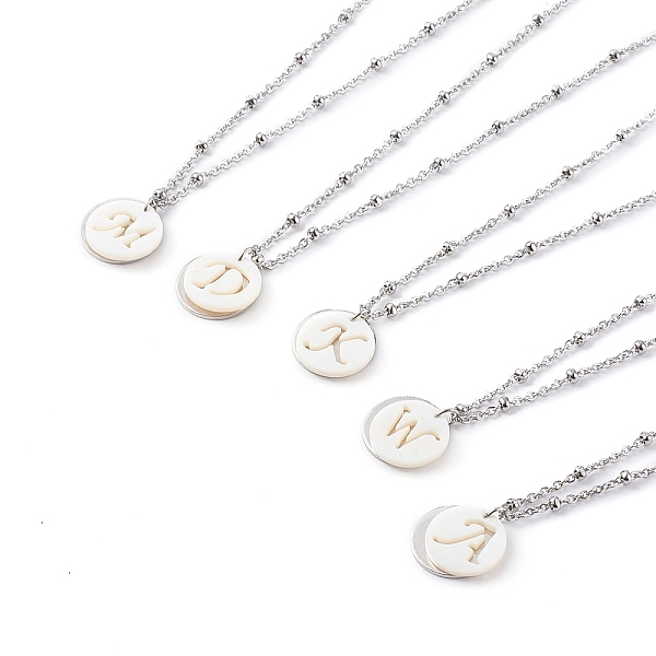 PandaHall Natural Shell Initial Necklaces, Pendant Necklaces, with 304 Stainless Steel Satellite Chains, Flat Round with Letter, White...
PandaHall Natural Shell Initial Necklaces, Pendant Necklaces, with 304 Stainless Steel Satellite Chains, Flat Round with Letter, White...