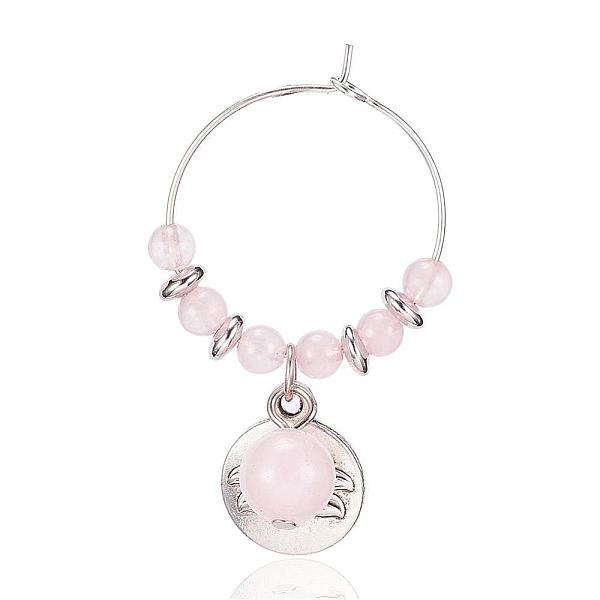 PandaHall Natural Rose Quartz Wine Glass Charms, with Alloy Lotus Pendants and Brass Hoops, 46x27mm Rose Quartz
PandaHall Natural Rose Quartz Wine Glass Charms, with Alloy Lotus Pendants and Brass Hoops, 46x27mm Rose Quartz