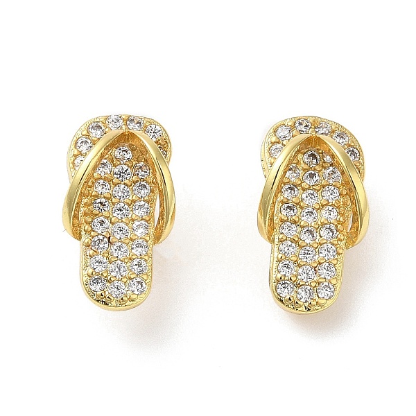PandaHall Rack Plating Brass Flip Flops Stud Earrings with Cubic Zirconia, Lead Free & Cadmium Free, Real 18K Gold Plated, 12.5x7mm Cubic...
PandaHall Rack Plating Brass Flip Flops Stud Earrings with Cubic Zirconia, Lead Free & Cadmium Free, Real 18K Gold Plated, 12.5x7mm Cubic...
