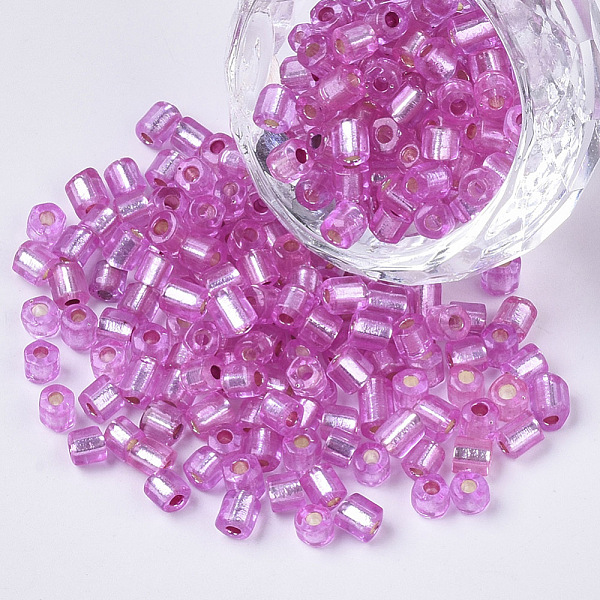 PandaHall 6/0 Two Cut Glass Seed Beads, Hexagon, Silver Lined, Orchid, 3.5~5x3.5~4mm, Hole: 1mm, about 4500pcs/bag Glass Purple
PandaHall 6/0 Two Cut Glass Seed Beads, Hexagon, Silver Lined, Orchid, 3.5~5x3.5~4mm, Hole: 1mm, about 4500pcs/bag Glass Purple