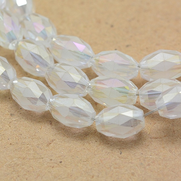 PandaHall Electroplate Glass Beads, AB Color Plated, Faceted, Oval, AB Color Plated, 10.5x7.5mm, Hole: 1.2mm Glass Oval
PandaHall Electroplate Glass Beads, AB Color Plated, Faceted, Oval, AB Color Plated, 10.5x7.5mm, Hole: 1.2mm Glass Oval