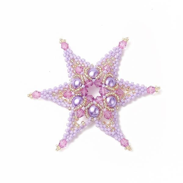 PandaHall Handmade Loom Pattern Seed Beads, with Baking Painted Pearlized Glass Pearl Round Beads, Star Pendants, Lilac, 64x64x6mm Glass..., Purple
PandaHall Handmade Loom Pattern Seed Beads, with Baking Painted Pearlized Glass Pearl Round Beads, Star Pendants, Lilac, 64x64x6mm Glass..., Purple