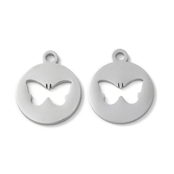 PandaHall 304 Stainless Steel Charms, Laser Cut, Flat Round with Butterfly Charms, Stainless Steel Color, 14.5x12x1mm, Hole: 1.6mm 304...
PandaHall 304 Stainless Steel Charms, Laser Cut, Flat Round with Butterfly Charms, Stainless Steel Color, 14.5x12x1mm, Hole: 1.6mm 304...