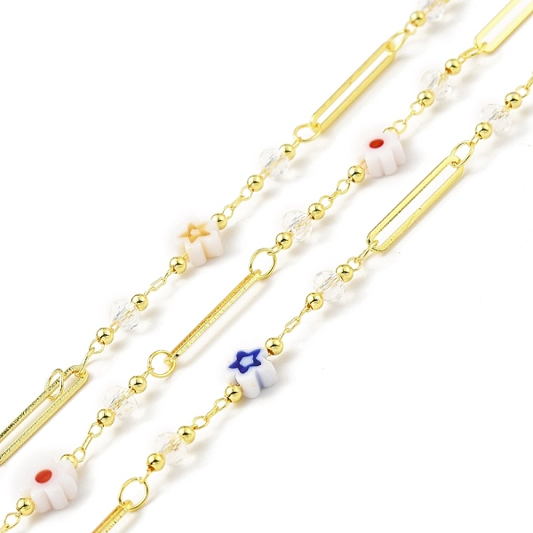 PandaHall Handmade Eco-friendly Brass Long Oval Link Chain, with Glass Flower & Star Beaded, Long-Lasting Plated, Golden, Soldered, with...
PandaHall Handmade Eco-friendly Brass Long Oval Link Chain, with Glass Flower & Star Beaded, Long-Lasting Plated, Golden, Soldered, with...