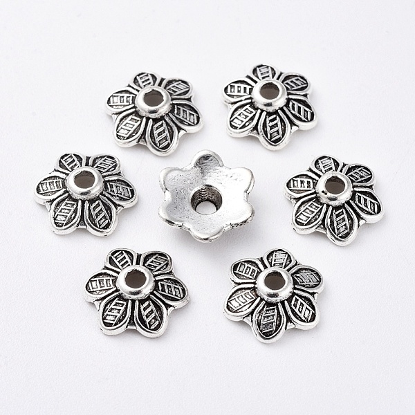 PandaHall Tibetan Style Bead Caps, Lead Free and Cadmium Free, Flower, Antique Silver, 10.5mm diameter, 3.5mm thick, hole: 2mm Alloy
PandaHall Tibetan Style Bead Caps, Lead Free and Cadmium Free, Flower, Antique Silver, 10.5mm diameter, 3.5mm thick, hole: 2mm Alloy